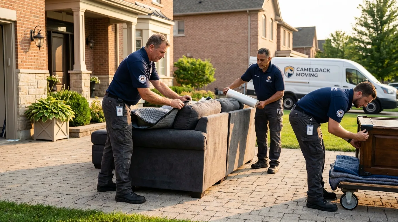 Large estate moving crew wrapping furniture in Kanab, UT